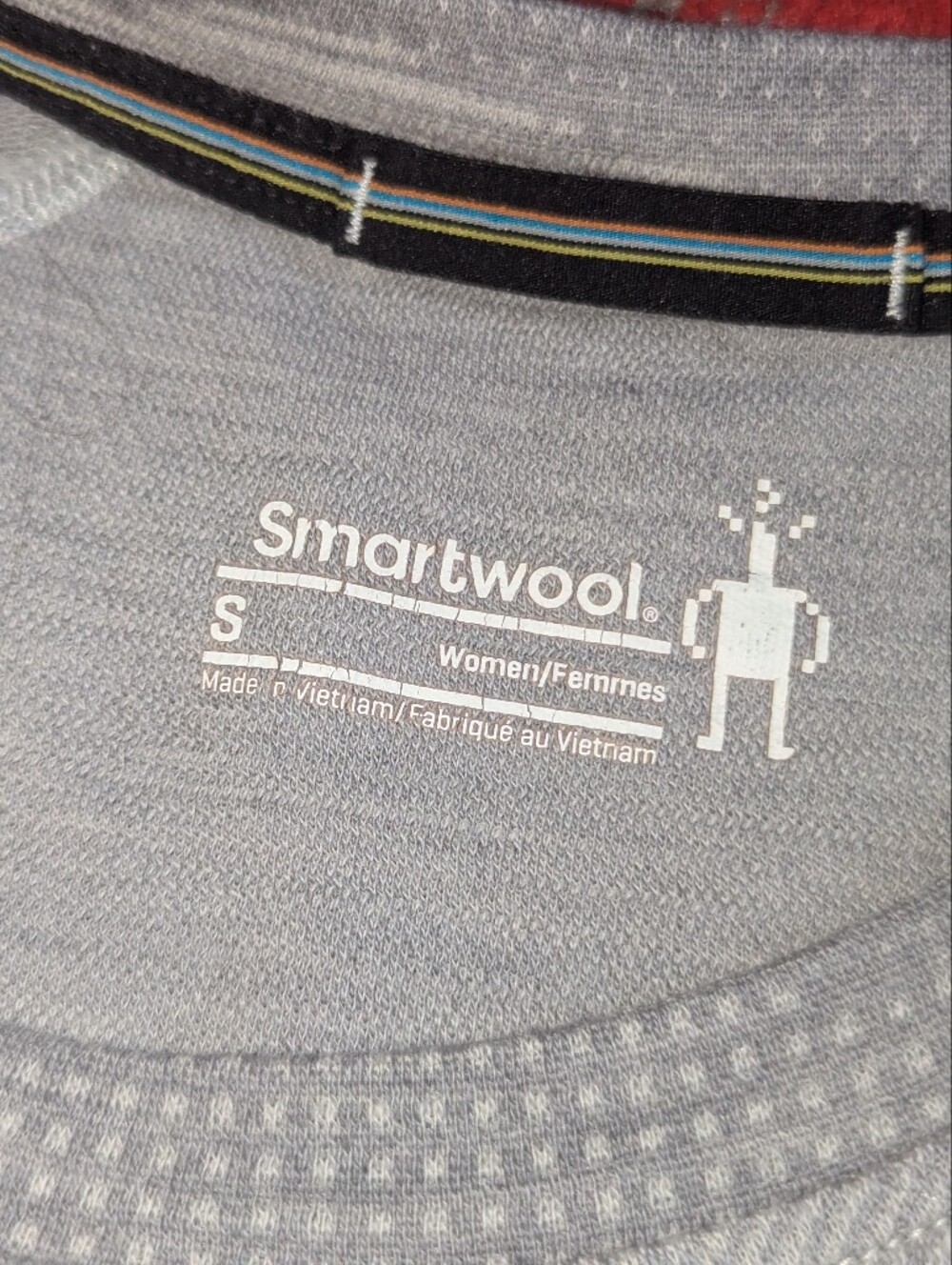 Smartwool Women's Light Gray Patterned Seamless Long Sleeve Top - Picture 2 of 4
